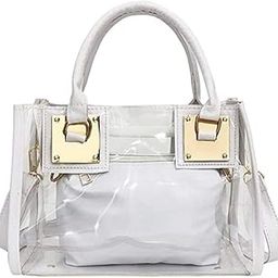 Transparent Top Handle Crossbody Shoulder Satchel Women Handbags | Women Handbag Fashion Jelly Clear Beach Shopping Tote.-55