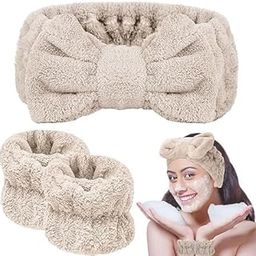 Spa Head Band and Wrist Bands Makeup Face Wash Headband Wristband Set, Spa Headband Makeup Skincare Headbands Wrist Bands-18