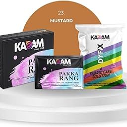 Kadam Pakka Rang Fabric Dye for Clothes Permanent, Cloth Dye Powder, Fabric Dye Clothes, Dye for Faded Jeans, 10 sachets of Shade 23 Mustard Colour with 5 sachets of DyFix Colour Fixer-image-21