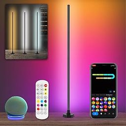 LED Floor Lamp, Corner Lamp, Corner Floor Lamp Compatible with Alexa, App, Remote Control, 16 Million DIY Colors RGB Floor Lamp, Music Sync, Timer Corner Light for Living Room, Bedroom-20