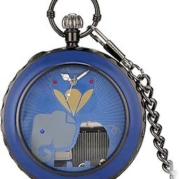 Worldcare® Quartz Pocket Watch Musical Movement Retro for Graduation Son Blue Elephant Jewelry & Watches | Watches Parts & Accessories | Pocket Watches-image-41