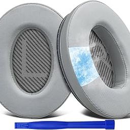 SoloWIT Cooling-Gel Ear Pads Cushions Replacement, Earpads for Bose QuietComfort 35 (QC35) and Quiet Comfort 35 II (QC35 II) Over-Ear Headphones, Noise Isolation Foam - Silver-11