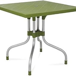 OAKNEST Supreme Olive Plastic Foldable Square Dining Table with Aluminium Base for Dining Room| Garden| Cafe| Restaurent Etc.| 6 Months Warranty* (Mehndi Green)-27