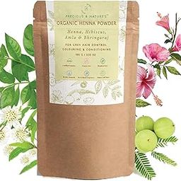 Precious Nature Henna, Hibiscus, Amla & Bhringaraj Organic Hair Control and Conditioning (100g)-image-16