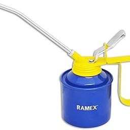 Ramex Oil Can, Oil Can For Vehicles, Multipurpose Metal Oil Can, Oil Can Pump Oiler With Fixed Spout, For All Lubrication Need Of Car, Bikes, Machines And Industrial Use -1/2 Pint Capacity. Glossy Blue & Yellow Oil Can-16