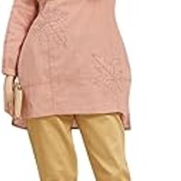 Women's Cotton Slub Embroidered High-Low Kurta-image-20