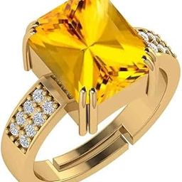Natural Yellow Topaz Gemstone Ring 11.25 Ratti 10.00 Carat Sunela Stone Ring Lab Certified Gold Plated Adjustable Ring[APSLOOSE4142]-image-27