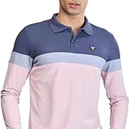 Men Polyester Slim Fit Color Block Full Sleeve Polo T-Shirt with Matpiq, SPF50+ for Regular Use-image-52