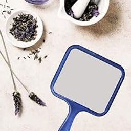 Blue Rectangular Shape Acrylic Handheld Beauty Makeup Mirror Both Sides one Side Magnifier for Bathroom, Dressing Table/Shaving/Parlours/Salon and for Travel kit-picture-34