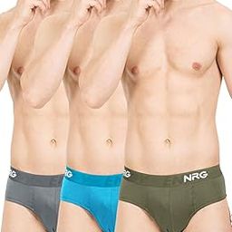 Men's Printed Briefs 100% Rich Cotton & Micro Nylon Elastic Band, Superior Stretch, 0% Colour Bleed, Regular Fit, Pack of 3-18