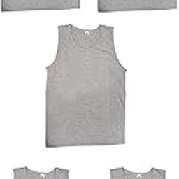 Gym Vest for Men & Boys in Grey Color Sports Running Cotton Sleeveless Vest/Baniyan Modern Fit Solid Inner wear (Pack of 5)-image-31