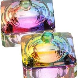 Dappen Dish Crystal Rainbow Bowl Glass Acrylic Nail Liquid Powder Nail Art, for Acrylic Nail Dip Powder, Monomer, and Nail Polish Remover (PACK OF 2)-21