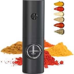 Automatic Salt and Pepper Grinder, Pepper Grinder refillable with Adjustable Coarseness, Battery Operated Salt Grinder with LED Light, Electric Pepper Grinder Battery operated, One-handed Operation-image-82