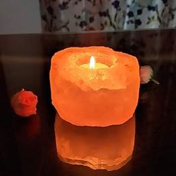 Dharohar The Heritage Himalayan Rock Salt T-Light Candle Holder Rock Salt Candle Holder for Candel Holder for Home Decor Spa Bedroom Hotel Living Room (Weight Approx.1250gm)-image-44