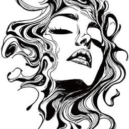 Simply Inked Goddess of Flow Semi Permanent Tattoo, Designer Semi Permanent Tattoo for All, Size: 2.5 in x 4 in |Black|-image-60