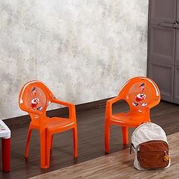 Cello New Tulip Comfortable Kids Chair with Backrest for Study Chair|Play|Dining Room|Bedroom|Kids Room|Living Room|Indoor-Outdoor|Dust Free|100% Polypropylene Stackable Chairs, Orange-image-85