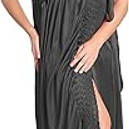 Women's Satin Solid Maxi Length Nighty with Robe (Free Size) (Pack of 2)-picture-0