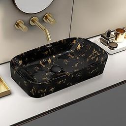 Plantex Tabletop Wash Basin for Bathroom/Designer Ceramic Basin/Rectangle Countertop Wash Basin/Home/Office (21.5 x 14 x 4.5 Inch)-image-30