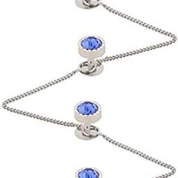 Brass Kurta Buttons with Blue Diamond Crystal and Chain in a Box for Men TSSPKURTA1962-5