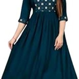 Anarkali Kurti Dress for Women with Zip | Maternity Wear | Feeding & Nursing Friendly Kurta | Stylish Ethnic Gown with Embroidery | Long Flared Kurti for Party, Festive-image-75