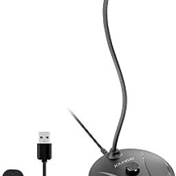 Computer Microphone, JOUNIVO PC/Laptop Mic, Mute Button with LED Indicator, Volume Control, Desktop Microphone for Streaming, Gaming, Online Meeting, Recording, Dictation, Podcasting, YouTube, JV610P-image-2