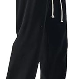 Men's/Unisex Open Bottom Drawstring Pure Cotton Stretchable Baggy Jogger Pants-image-65