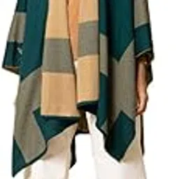 khaleej Women Teal Agate Reversible Cape (Teal/Camel_Free Size)-picture-14