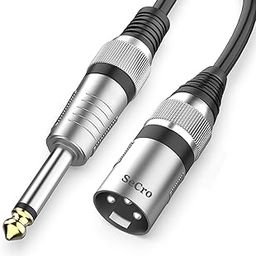SeCro Male XLR to 6.35mm Male Cable 1/4" Mono Jack Lead/Speaker Audio/Signal Cable (20 Meters), Black-image-20
