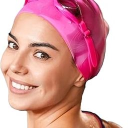 Roughhouse Swimming Cap for Women Silicone Swimming Caps for Men Unisex Swim Cap for Boys, Girls and Kids Swimming Cap for Women Long Hair Swimming Head Cap Men Silicone Easy Fit-30