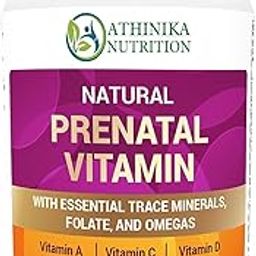 Natural or Women (Pregnant & Nursing) - with Folate, Vitamins, Minerals, Omegas, &11 Powerful Superfoods - Womens Prenatal Multivitamin - 60 Capsules-10