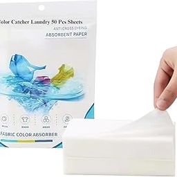 JENICO WORLD 50PCS Clothes Color Absorb Tisse for Washing Machine | Colour & Dirt Catcher anti-String Dyeing Laundry Paper Color Absorption Paper Wipe-27