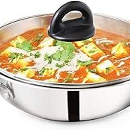 The Indus Valley Triply Stainless Steel Kadai With Glass Lid|Large 26Cm/10.2 Inch,3.5L,1.3Kg|Induction Friendly|Nonstick 3-Layer Body,100% Pure&Toxin-Free,4 Pound-image-56