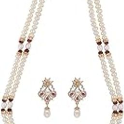 Sri Jagdamba Pearls Natural Charming Necklace Pearls Set With Earring For Women and Girls-image-6