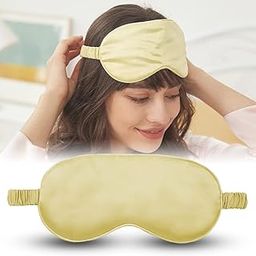 Jenna™ Cute Sleeping Eye Shade Mask Cover for Insomnia, Meditation, Puffy Eyes and Dark Circles Silk Plain Champagne-picture-36