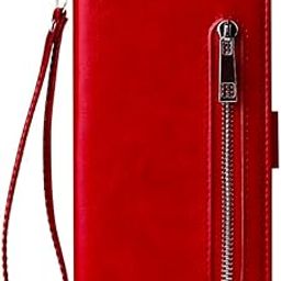 TELETEL Zipper Series Flip Mobile Cover Pu Leather | Card & Cash Pockets | Magnetic Loop | Front Zip Lock Wallet Case for Samsung Galaxy A8 Star (Red)-picture-30