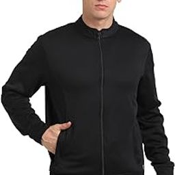 Men Knitted Solid Regular Fit Full Sleeve Windcheater Jacket-image-29