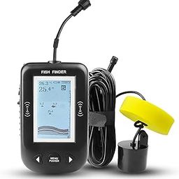 Decdeal Portable Fish Finder with Wired Sonar Transducer Handheld Wired Fish Alarm Finder with 0.6-100m Detection Depth for Kayak Boat Ice Fishing-17