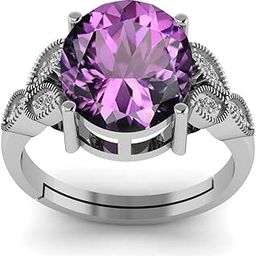 5.25 Ratti 4.50 Carat Amethyst Silver Ring Katela Original Certified Natural Amethyst Stone Ring for Men And Women-image-68