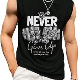 Men's Stylish Fashion Graphic Print Sleeveless Vest (Black)-image-31