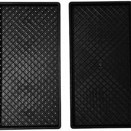 SUBAMAGROS Microgreen Growing Tray Black -1Set of 1with &1 Without Holes (2 Trays), Hydroponic Trays, Seedling Trays, Seeds Germination Tray Set.-picture-1