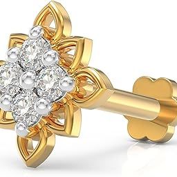 925 Sterling Silver 18K Gold Plated Petal Harmony Nose Pin for Women and Girls | With Certificate of Authenticity and 925 Stamp-image-88