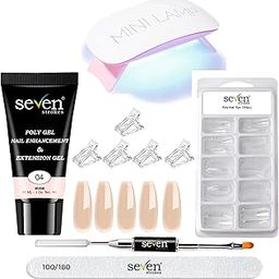 SEVEN STROKES TOXIC FREE I NAIL ART KIT I POLYGEL NAIL KIT I POLYGEL NAIL EXTENTION KIT for Builder Gel UV Nail Art Kit Nail Extension Set ((NUDE))-image-78
