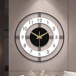 vissera Stylish Wall Clock for Living Room | Unique Large Metal Wall Clock | Antique Big Size Silent Non-Ticking Wall Watch for Hall | Modern Decorative Home Decor Items-18