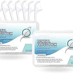 3 in 1 Tooth Cleaning Fresh Dental Floss Toothpick Cleaners,Oral Care Plastic Disposable Teeth Flossing Thread Toothpicks Stick Set for Fresh, Healthy and Breath Gums(Pack of 100pcs)-16