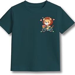 Kids Round Neck T-Shirt Half Sleeves Cotton | Rich Ultra Soft Fabric | Comfortable Solid Color Printed Tshirt for Boys and Girls-image-61