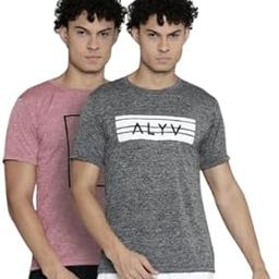 ALYV Men's Dry Fit T-Shirt Combo Pack of 2 | Maroon & Charcoal | Round Neck, Half Sleeves, Regular Fit | Lightweight Workout, Gym & Sportswear for Unisex-image-98