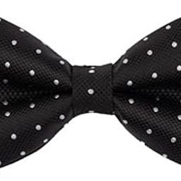Revolve Mini Polka Black Microfiber Bow Tie For Men-image-76