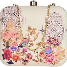 Floral Printed Clutch Bag For Women With Detachable Chain Strap-image-72