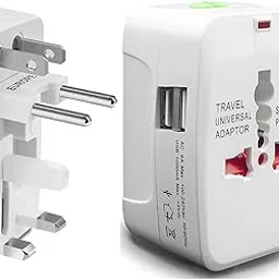 hi plasst pins n plugs Hi-Plasst All-in-One Universal Travel Adapter with 2 USB Ports | Worldwide Charger Plug for 150+ Countries | Surge Protection & LED Indicator | Compatible with Phones, Laptops, and Mobile Devices-picture-6