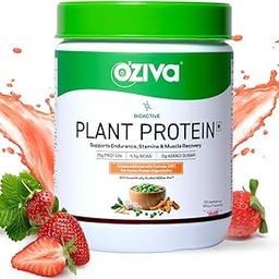 OZiva Bioactive Plant Protein (Strawberry) | 25g Protein,5.5 BCAA| Pea Isolate| Plant based Protein Powder for Women & Men | Essential Amino Acids| Protein supplement, Clean, Sugar free, 500g-image-39